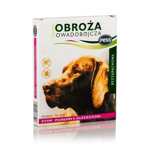 Pess Per Obroża Owadobójcza Dla Psa Bezzapachowa Brązowa 75cm