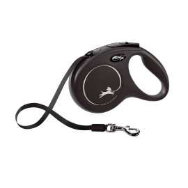 Flexi Smycz New Classic M Taśma 5m Do 25kg Czarna