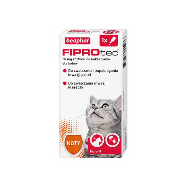 BEAPHAR Fiprotec M 1 Pipeta Kropli Przeciwko Ektopasożytom Dla Kotów 50mg