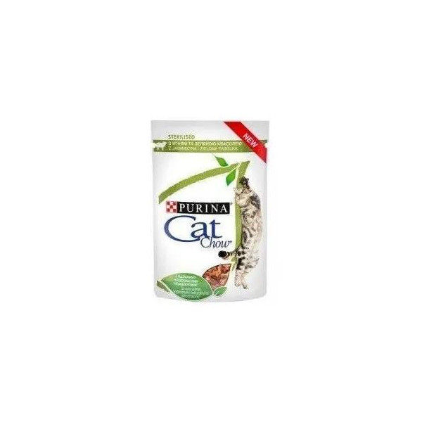 Purina Cat Chow Sterilised Karma Z Jagnięciną i Zieloną Fasolką W Sosie 85g