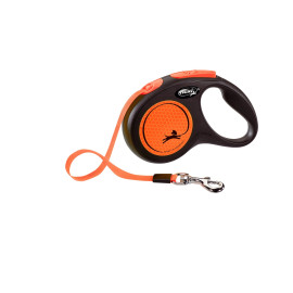 Flexi Smycz Classic Taśma S 5m Do 15kg Orange Neon
