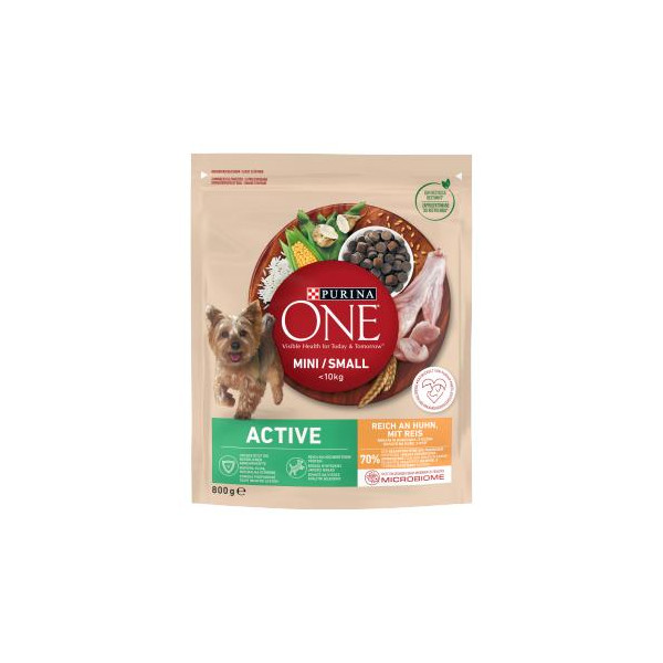 PURINA ONE Mini Active Kurczak, ryż - sucha karma dla psa - 800g