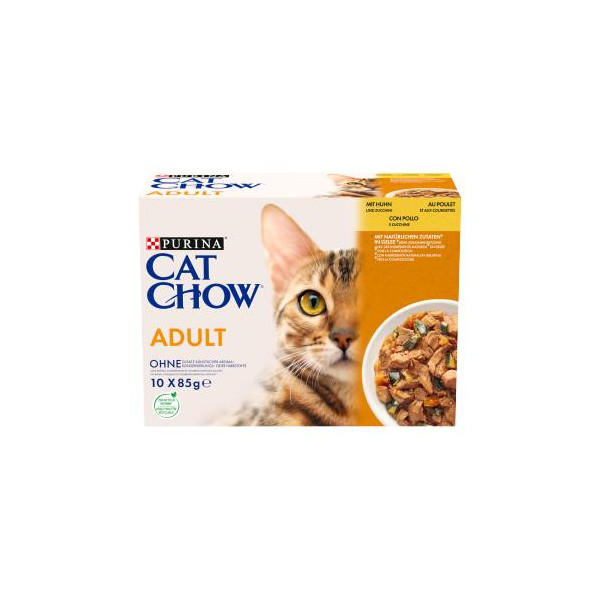 PURINA Cat Chow Adult Kurczak i cukinia Multipack 10x85g 