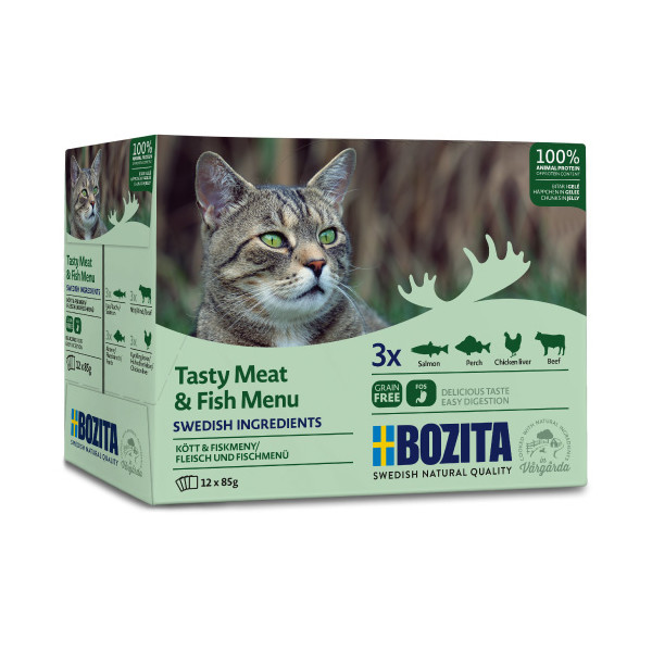 BOZITA Multibox Mięsne I Rybne Kawałki W Galaretce (12X85g) 