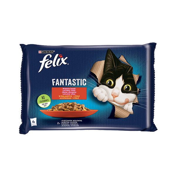 Felix Wiejskie Smaki W Galaretce Z Wołowina I Kurczakiem 4x85g