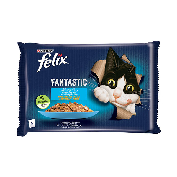 Felix Rybne Smaki W Galaretce Z Łososiem I Gładzicą 4x85g