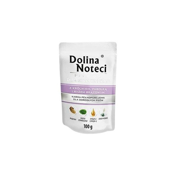 Dolina Noteci Premium Dla Psów Małych Ras Z Królikiem, Fasolką I Ryżem 100g